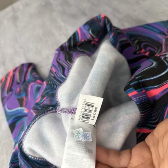 Gymshark Graphic Hoodie Sweatshirt Women’s Small Purple Marble Swirl Pre Workout - Picture 6 of 11